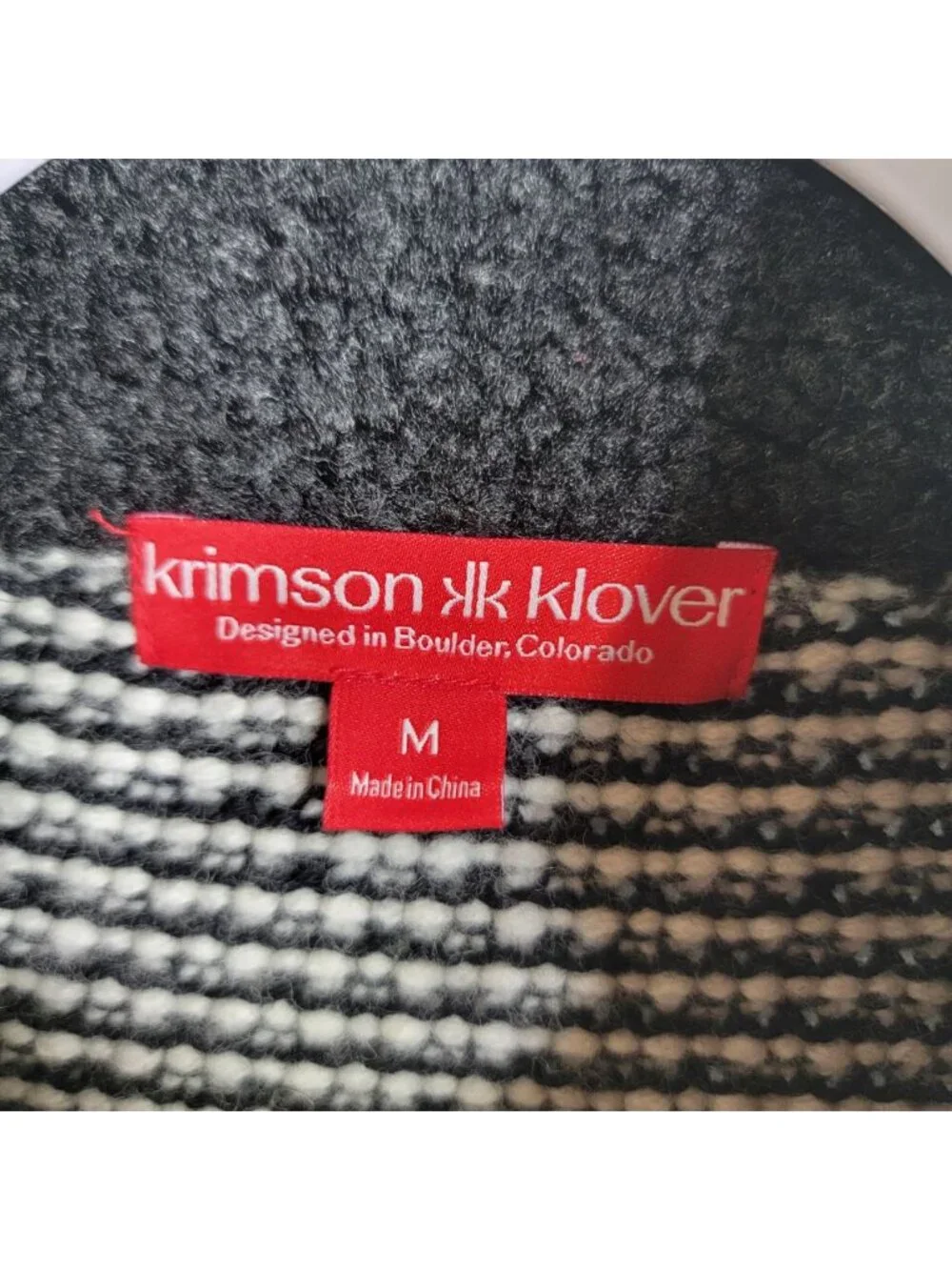 Krimson Klover MVP3 Full Zip Sweater Size M Merino Wool Blend Gray Elbow Patch - Picture 4 of 8